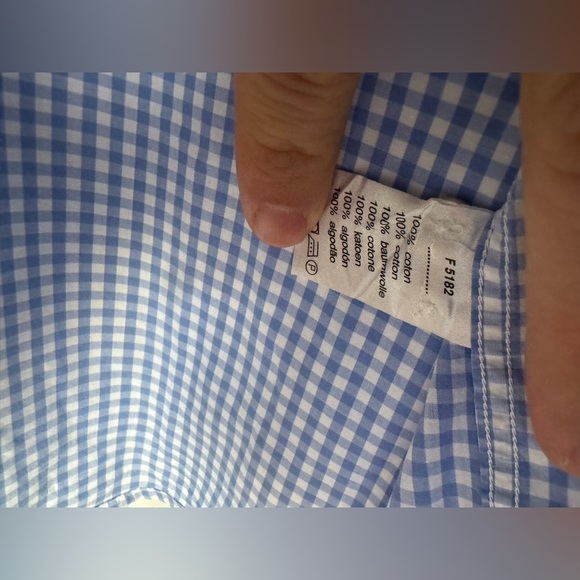 LACOSTE blue and white collared long sleeve button up dress shirt (EU 41) - Picture 5 of 5